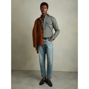 REISS Whisper Stretch Cotton Twill Twin Pocket Overshirt